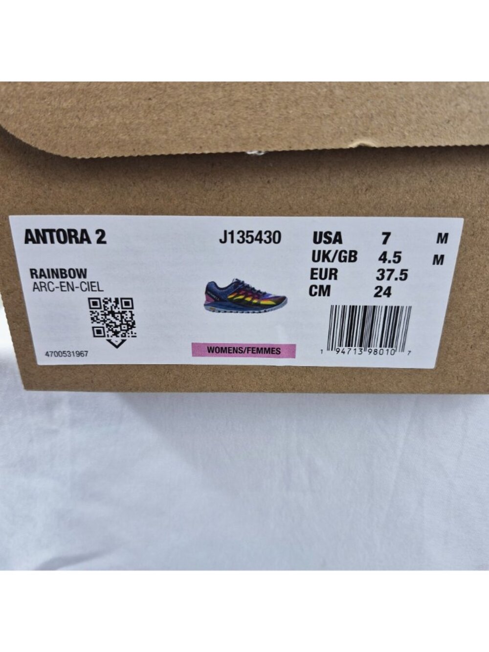 Merrell Womens Antora 2 Rainbow Trail Running Shoes Vibram Sole Size 7 - Picture 4 of 8